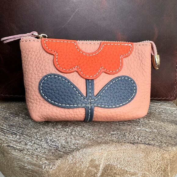 Flower Coin Purse Wallet Genuine Leather Wallet NEW FAST SHIP - Picture 1 of 4